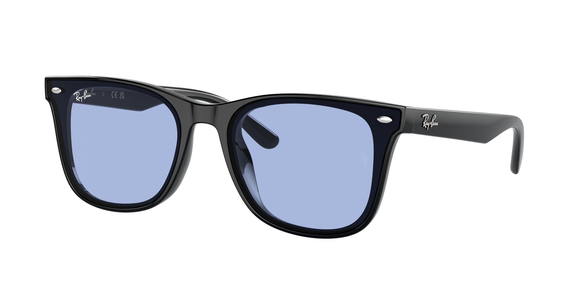 8056597959322 - Unisex RB4420  601 80 Gläser SONNENBRILLEN Injiziert Schwarz Blau Quadratisch Normal