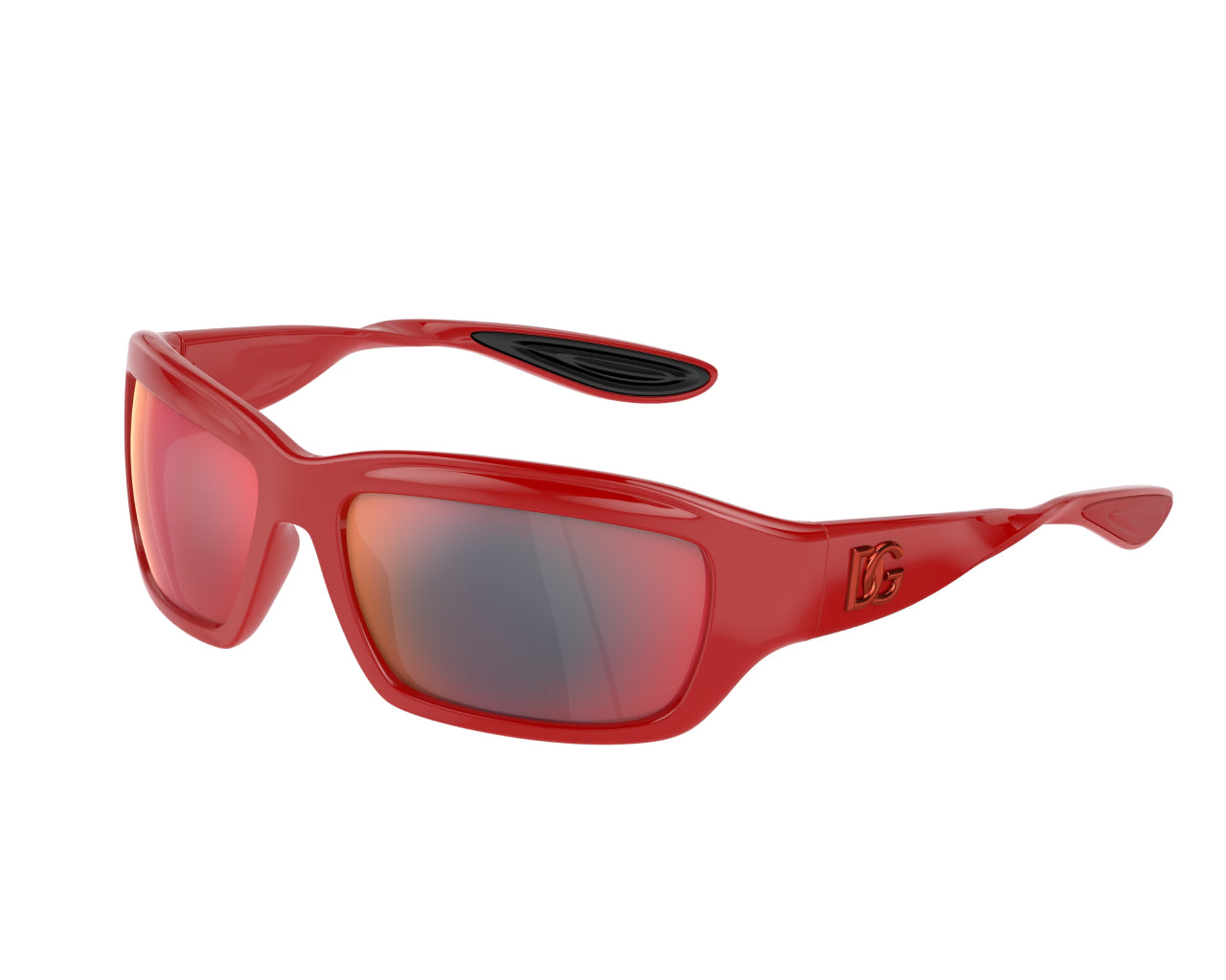 8056597960618 - Unisex DG6191 30966p Gläser SONNENBRILLEN Injiziert Rot Grau   blau   rot Hocken  Spiegel