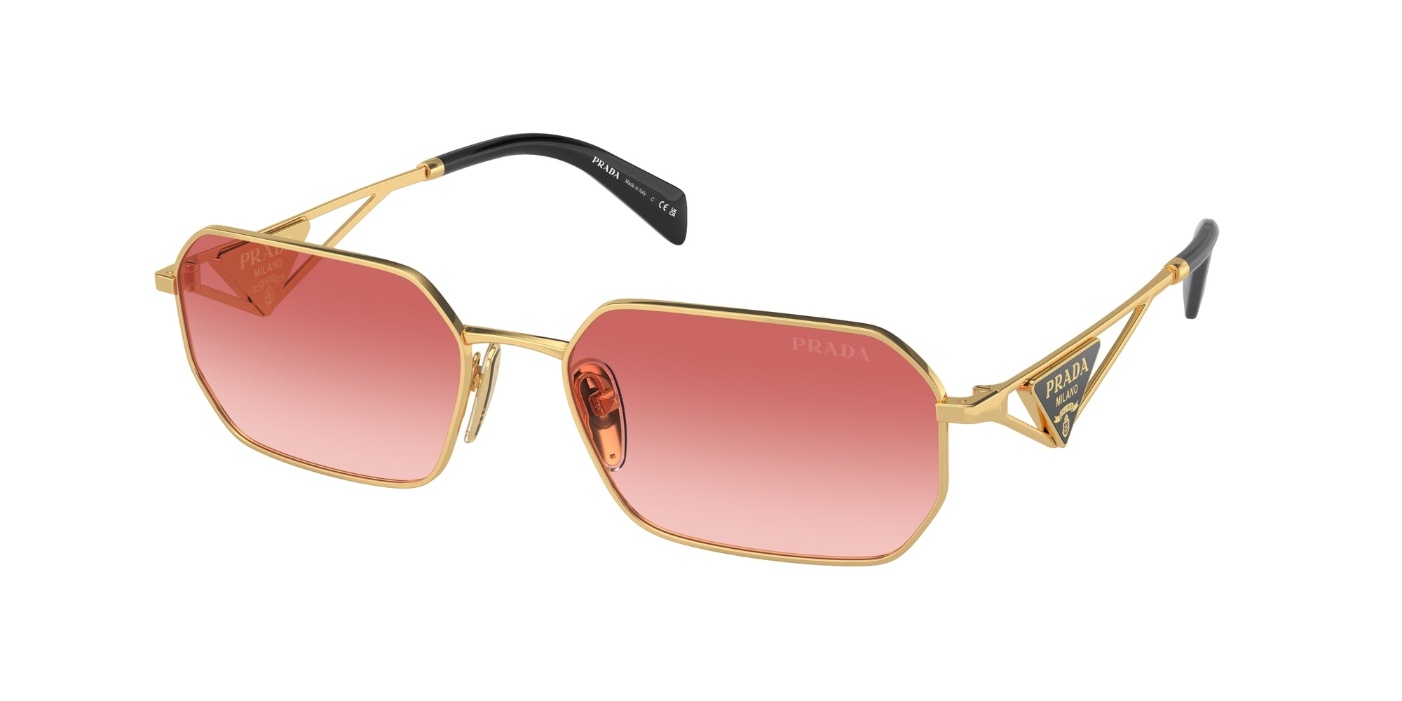 8056597967518 - Damen PR A51S  5AK40C Gläser SONNENBRILLEN Stahl Gold Rosa Geometrisch Normal Schattiert