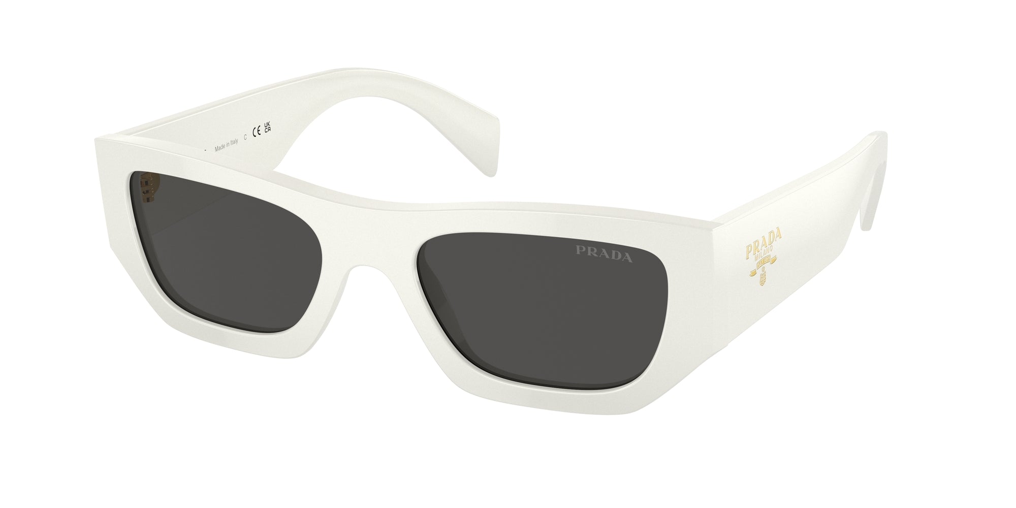 8056597967990 - Unisex PR A01S  17K08Z Gläser SONNENBRILLEN Acetat Weiß Grau Kissen Normal