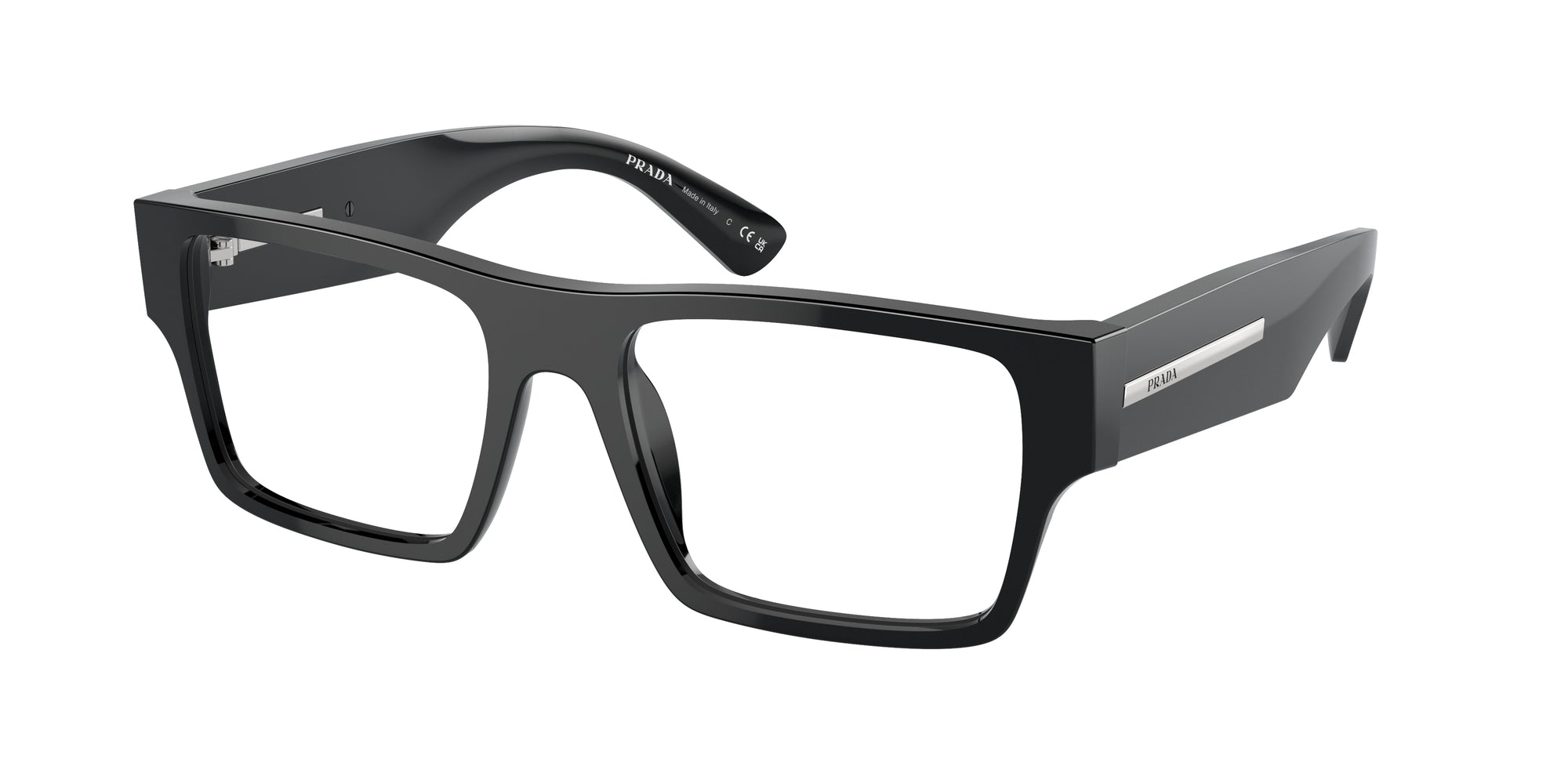 8056597968683 - Herren PR A08V  16K1O1 Rahmen von BRILLEN Acetat Schwarz Transparent Quadratisch Normal