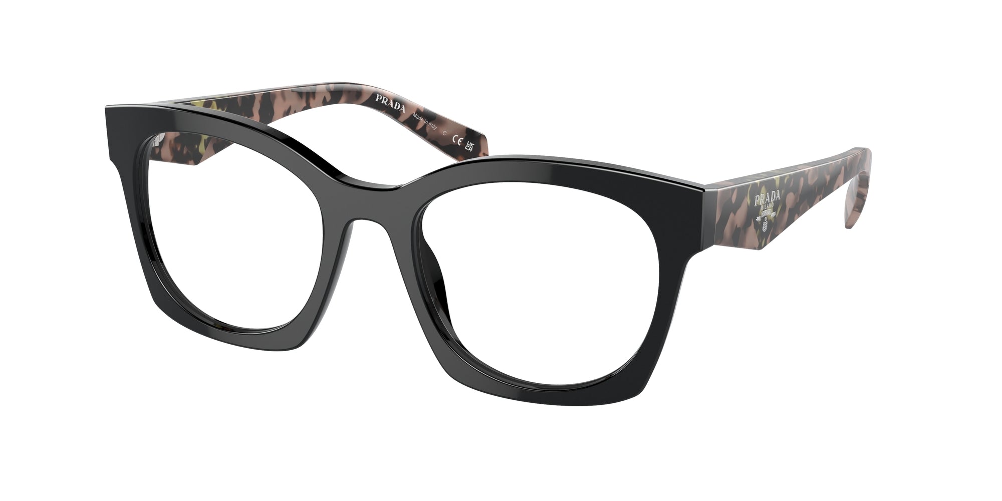 8056597969130 - Damen PR A05V  13P1O1 Rahmen von BRILLEN Acetat Schwarz Transparent Geometrisch Normal