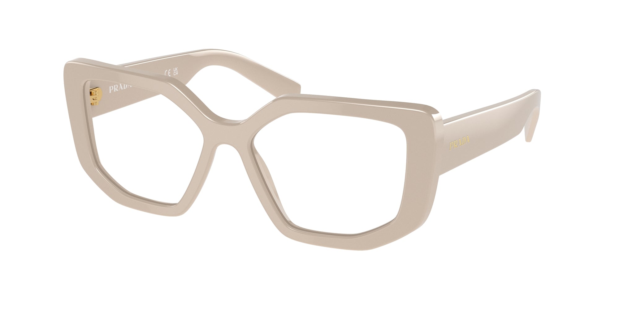 8056597969741 - Damen PR A04V  11O1O1 Rahmen von BRILLEN Acetat Weiß Transparent Geometrisch Normal