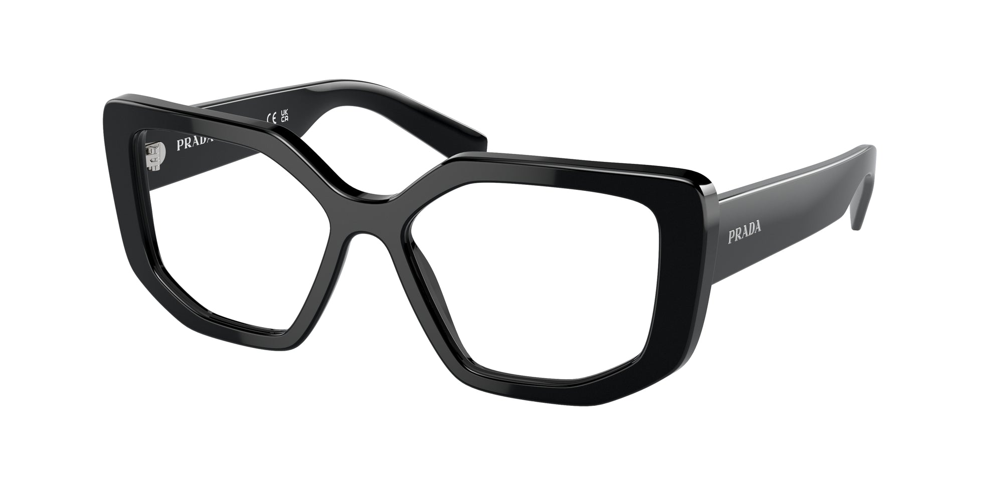 8056597969819 - Damen PR A04V  1AB1O1 Rahmen von BRILLEN Acetat Schwarz Transparent Geometrisch Normal