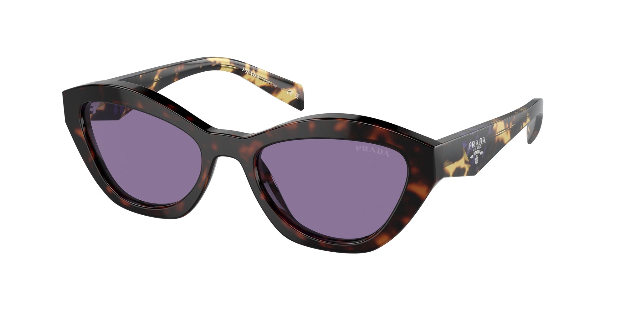 8056597972666 - Damen PR A02S  17N50B Gläser SONNENBRILLEN Acetat Schildkröte Violett Schmetterling Normal Spiegel