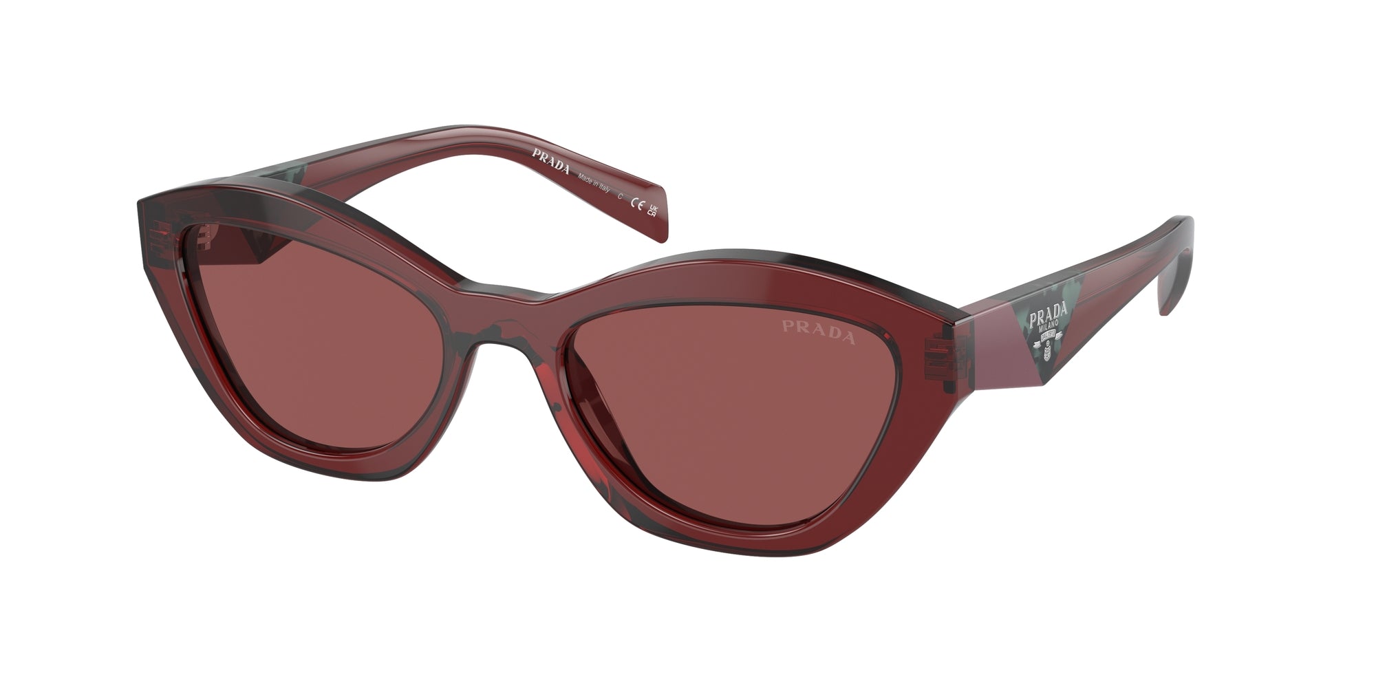 8056597972697 - Damen PR A02S  18O80B Gläser SONNENBRILLEN Acetat Rot Violett Schmetterling Normal