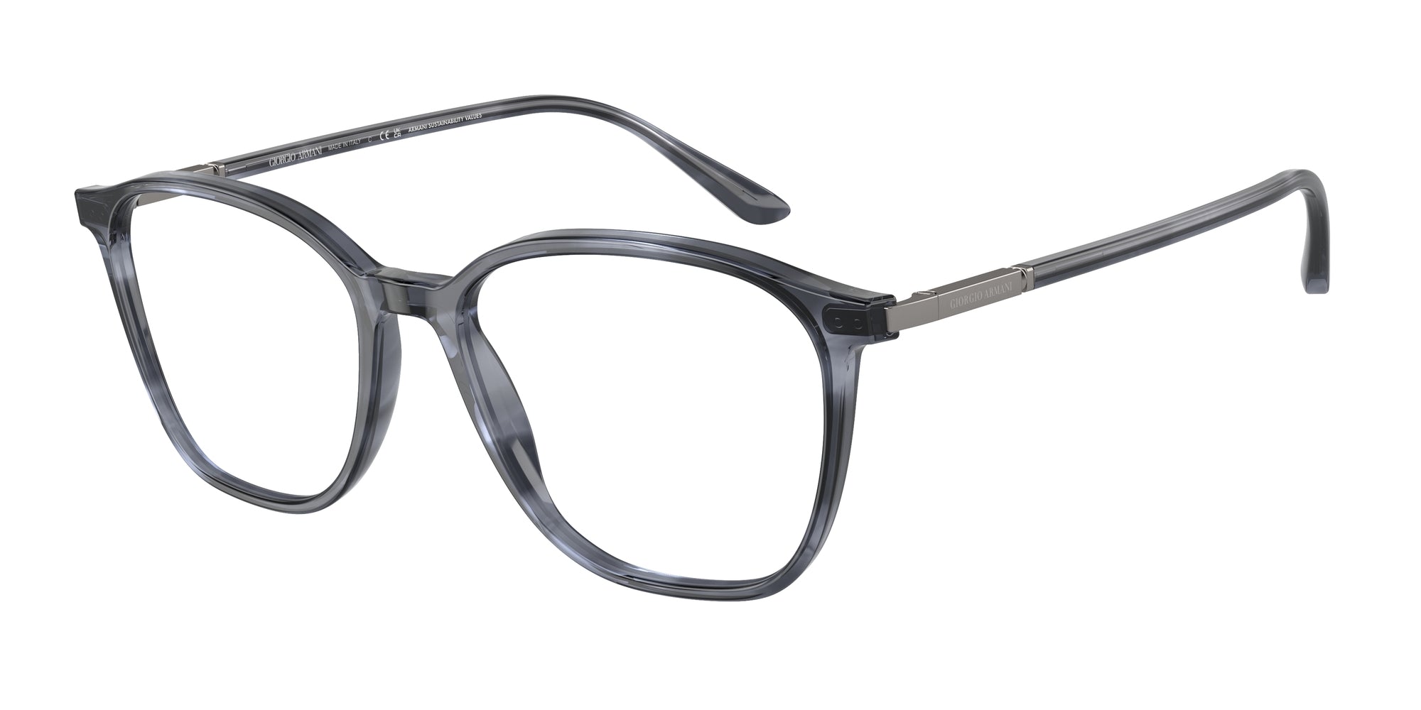 8056597974479 - Herren AR7236  5986 Rahmen von BRILLEN Acetat Blau Transparent Quadratisch Normal