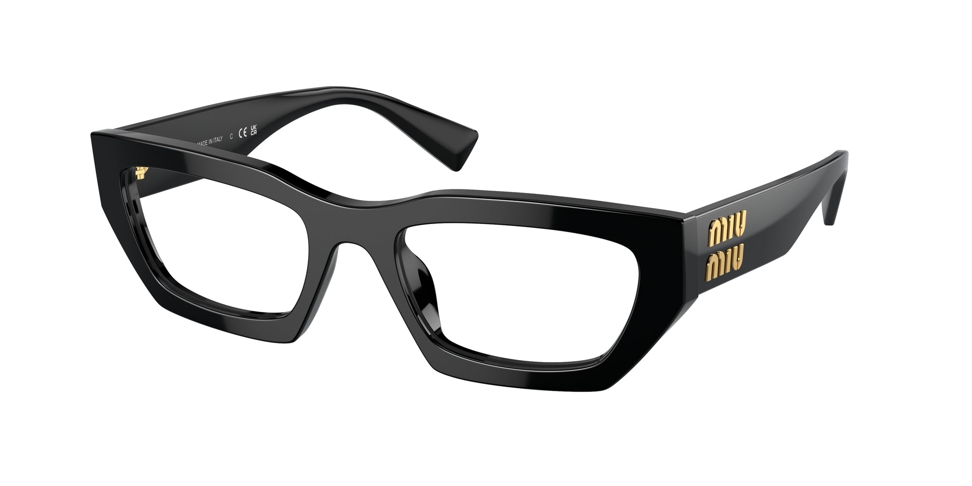 8056597980173 - Damen MU 03XV  1AB1O1 Rahmen von BRILLEN Acetat Schwarz Transparent Geometrisch Normal