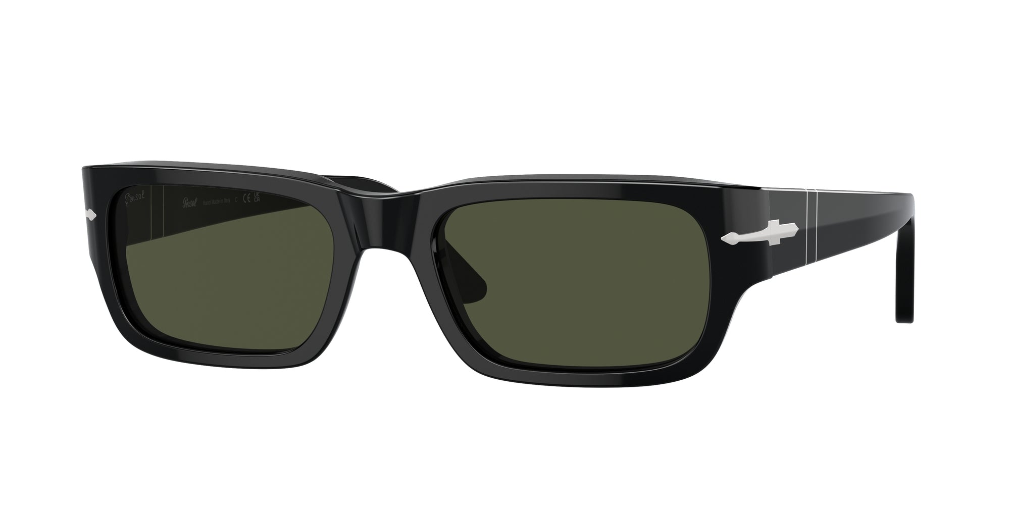 8056597988537 - Unisex PO3347S ADRIEN 95 31 Gläser SONNENBRILLEN Acetat Schwarz Grün Quadratisch Normal