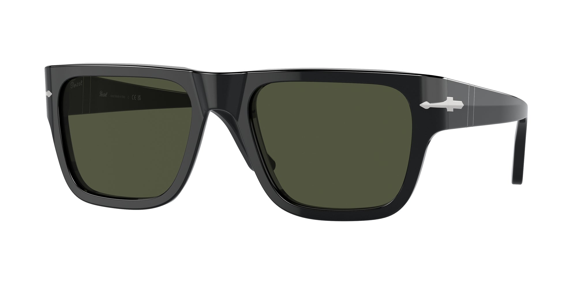 8056597988551 - Unisex PO3348S  95 31 Gläser SONNENBRILLEN Acetat Schwarz Grün Quadratisch Normal