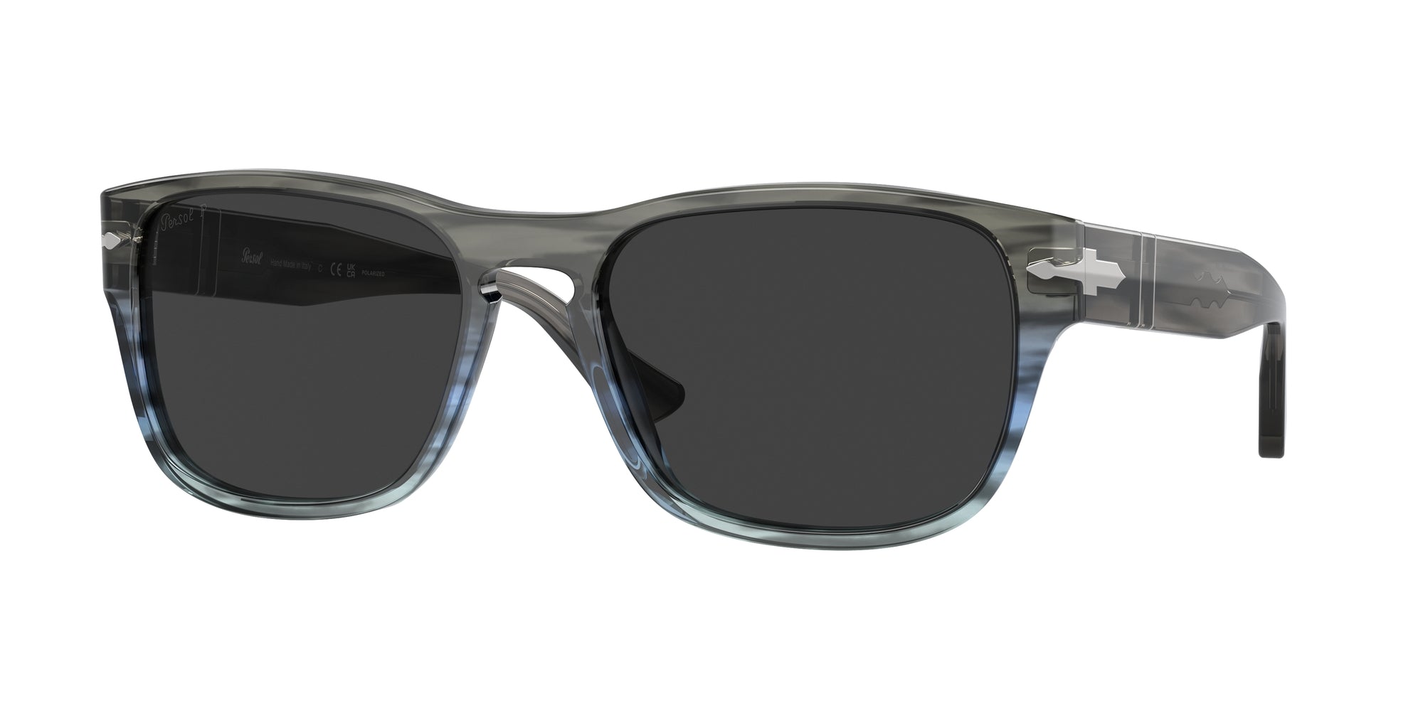 8056597989145 - Unisex PO3341S  120548 Gläser SONNENBRILLEN Acetat Grau Grau Hocken Polarisiert Anti -Reflex