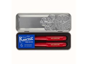 8056598854978 - Moleskine X Kaweco Stifte-Set Füller mitt Feder & Kugelschreiber 10mm Rot