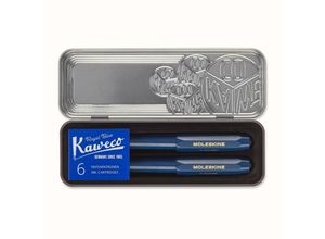 8056598854985 - Moleskine X Kaweco Stifte-Set Füller mitt Feder & Kugelschreiber 10mm Blau