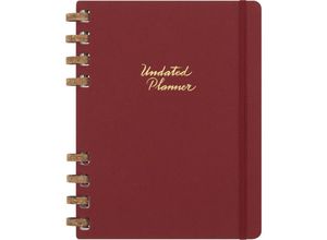 8056598856361 - Moleskine Undatierter Life Kalender mit Spiralbindung XL 19X25 Crush Cherry Gebunden