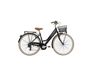 8056746002879 - Adriatica Cityfahrrad 28 Zoll RETRO Lady Schwarz inkl Korb