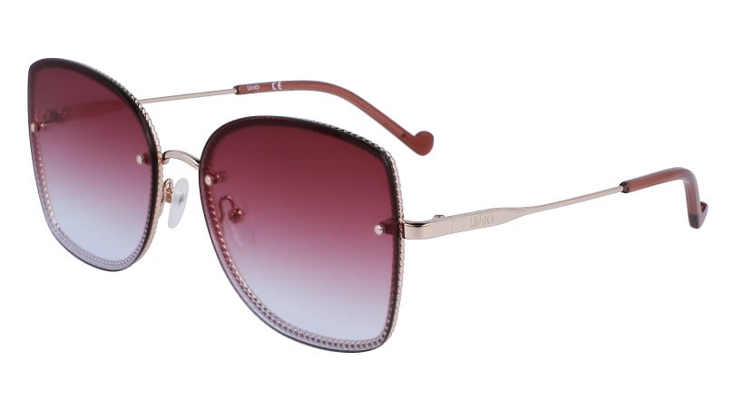 8057590558567 - Damen LJ151S 714 Sonnenbrillen Metall Gold Rosa Quadratisch Normal Schattiert
