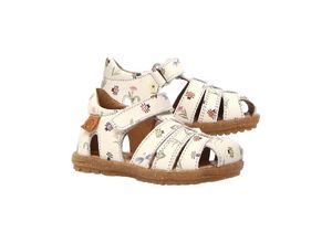 8057633519999 - Naturino - Klett-Sandalen BLUMENWIESE mit Zehenschutz in creme Gr27