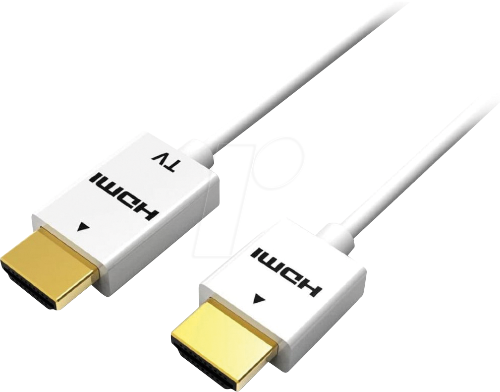 8057685303058 - HDMI High Speed mit Ethernet Ultra Slim -- Kabel weiß 18 m