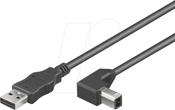 8057685306042 - USB20 Anschlusskabel Stecker Typ A - -- Stecker Typ B 90° gewinkelt 05 m