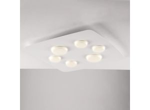 8057724581171 - Belight - Plafoniera in metallo laccato bianco con diffusori in silicone a led integrato 6 luci H5 - ø 65