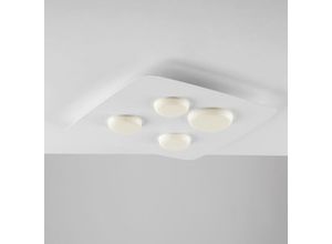 8057724581188 - Belight - Plafoniera in metallo laccato bianco con diffusori in silicone a led integrato 4 luci H5 - ø 45