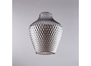 8057724581522 - diffusore in vetro soffiato grigio specchiato con decoro in rilievo H27 - Ø21