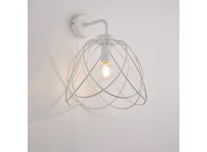 8057724581577 - Belight - Applique in ferro laccato bianco con decorazione effetto shabby chic 1 luce H31 - L25 - P26