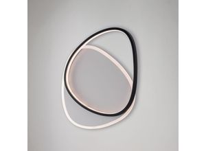 8057724581966 - Plafoniera in metallo e alluminio bianco e nero con led integrato cct + telecomando H5 - L45 x 37