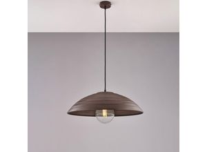 8057724581997 - Sospensione diametro 50 in ferro laccato nero con decorazione effetto ruggine con cavo elettrico ricoperto in tessuto regolabile 1 luce H15 - MAX