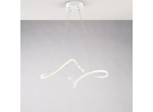 8057724582239 - Sospensione in metallo e alluminio laccato bianco con led integrato e cavi elettrici regolabili H25 - MAX 150 - L 65 X 38