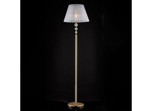 8057724582277 - Piantana in oro e cristallo 1 luce con paralume dm45 H180 - Ø45