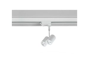 8058052210795 - Verstellbarer 2X5W LED-Strahler für Schiene 3000K weiß R27 3K 40 - Nobile