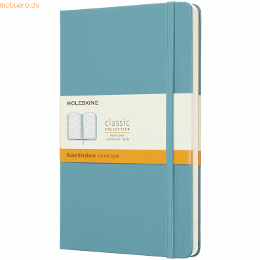 8058341715345 - Moleskine Reef Blue Notebook Large Ruled Hard - Moleskine Gebunden