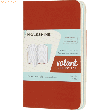 8058647620480 - Moleskine Volant XS 2er Set Liniert Soft Cover Korallrot Aquamarinblau Geheftet 8058647620480 - Moleskine Volant XS 2er Set Liniert Soft Cover Korallrot Aquamarinblau Geheftet