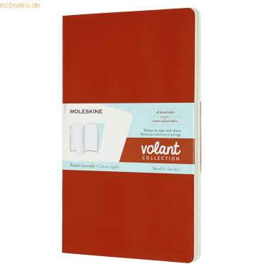 8058647620527 - Notizheft Volant Large A5 liniert Softcover VE=2 Stück koral