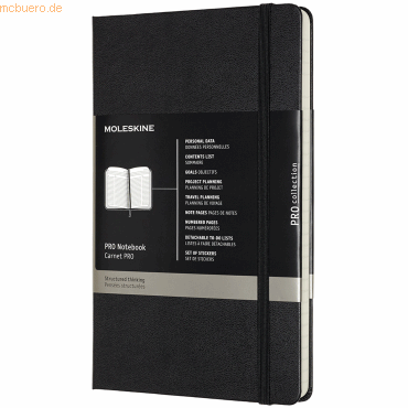8058647620756 - Professionelles Notizbuch Large A5 Hardcover 120 Blatt schwa