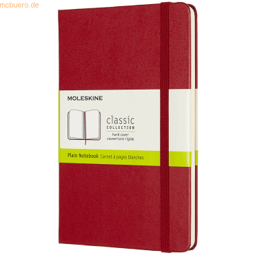 8058647626642 - Moleskine Notizbuch Medium Blanko Hard Cover Scharlachrot - Moleskine Gebunden