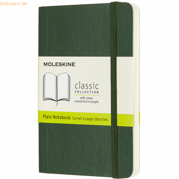 8058647629155 - Moleskine Notizbuch Pocket A6 Blanko Soft Cover Myrtengrün - Moleskine Kartoniert (TB)