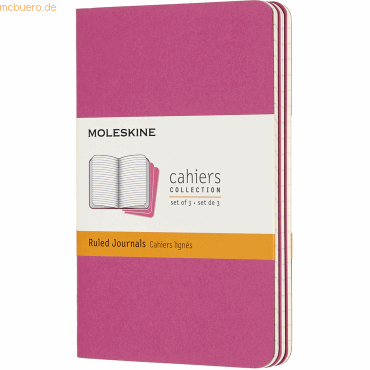 8058647629643 - Moleskine Cahier Notizhefte Liniert Pocket A6 Kartoneinband 3er Set Kinetisches Pink - Moleskine Geheftet