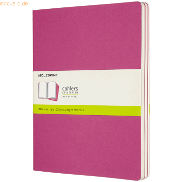 8058647629698 - Moleskine Cahier Notizhefte Blanko Xlarge Kartoneinband 3er Set Kinetisches Pink - Moleskine Geheftet