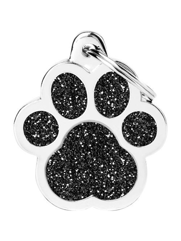 8058773272034 - Shine Big Paw Black Glitter ID Tag