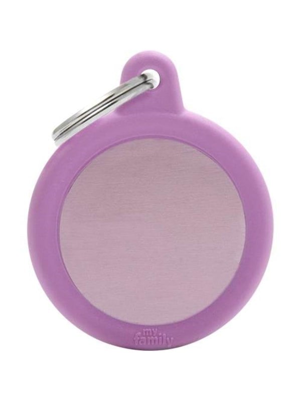 8058773274397 - Id Tag - Hushtag Collection - Aluminium Pink Circle With Pink Rubber