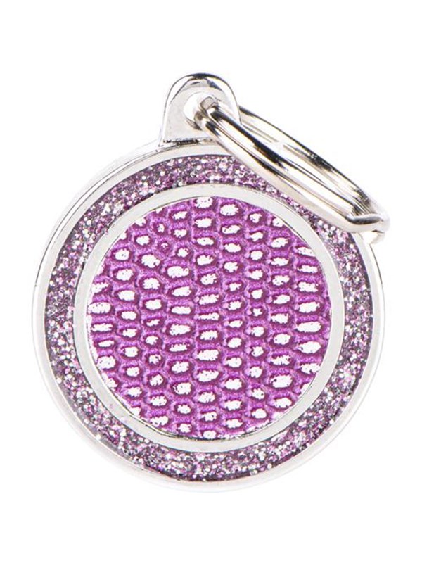 8058773279118 - Shine Medium Circle Saint Tropez Lilac with Glitter ID tag