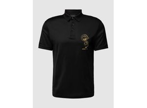 8058947552856 - Poloshirt mit Motiv- und Label-Stitching