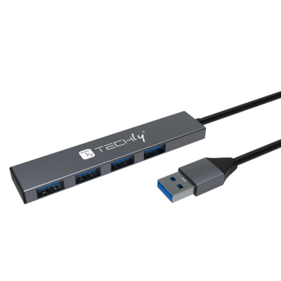 8059018365948 - Techly USB-A 32 Hub 4x USB-A Slim 5Gbit s --