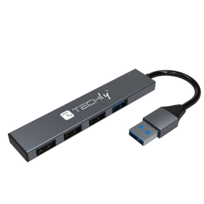 8059018365955 - Techly USB-A 32 Hub 4x USB-A Slim --