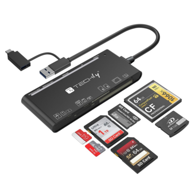 8059018367263 - Techly SD-Speicherleser 7 in 1 USB-A 30 und USB-C --