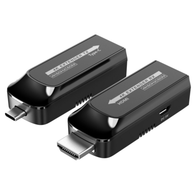 8059018367799 - Techly USB-C auf HDMI 4k 120Hz Extender -- über Cat6 6A 7-Kabel 60m