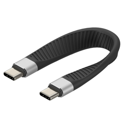 8059018367928 - Techly USB-C Stecker auf USB-C Stecker -- kurz flaches FPC Schnellladekabel