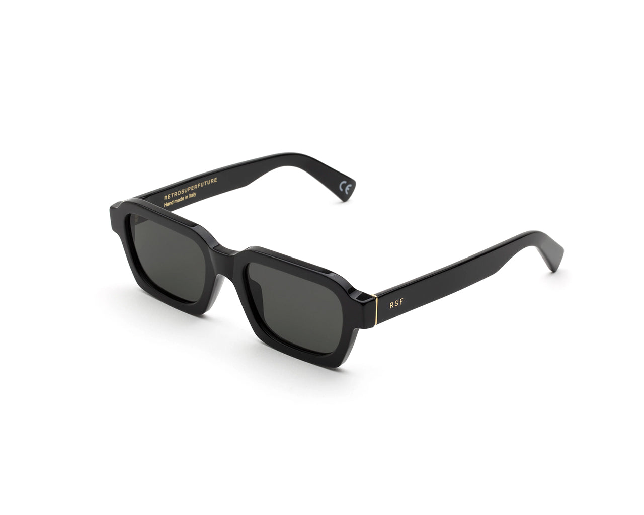 8059026086385 - Unisex NJS Caro Black Gläser SONNENBRILLEN Acetat Schwarz Schwarz Quadratisch Normal